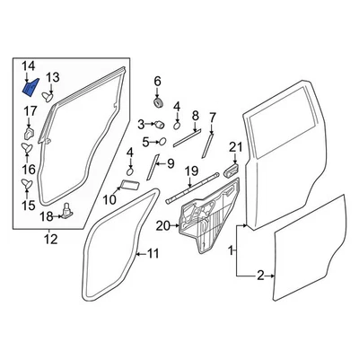 For Nissan Armada 2017-2024 Nissan 808501LA0B Door Seal Clip - Image 1 of 4