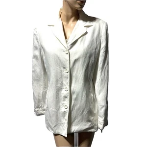Talbots Women’s Blazer 100% Irish Linen jacket White size 14 NWT - Picture 1 of 16