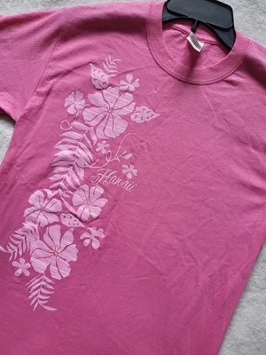 Gildan Гавайи цветочный коротким рукавом футболка светло-розовый размер S - Изображение 1 из 4
