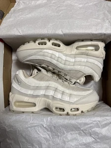Size UK 4.5 - Nike Air Max 95 White Beige Photon Pearl Black Grey Women RRP £175 - Picture 1 of 24