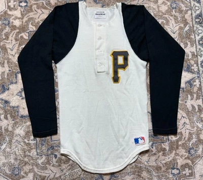 VTG 70s Pittsburgh Pirates MLB Raglan Thermal Shirt USA SandKnit Sz Small - Image 1 of 4
