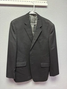 Merona Men's Business Pinstriped Coat Blazer Jacket Suit Black Lining Size 44R - Picture 1 of 7