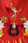 BASKETBALL Metal Figure Trophy Award-F girls, wBrass Plate Black Base FastShip#8