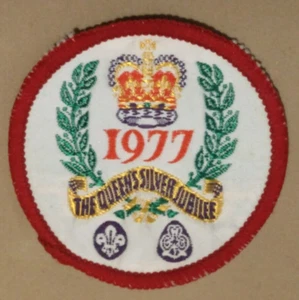 Vintage bestickter Aufnäher zum Aufnähen SILBERJUBILÄUM 1977 Pfadfinderinnen Mädchenführer Abzeichen - Bild 1 von 1