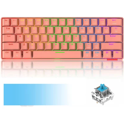 60% Wireless Bluetooth Mechanical Gaming Keyboard Type-C Rechargeable - Image 1 of 4