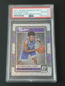 2017-18 Donruss Optic Fast Break Holo "The Rookies" #196 De'Aaron Fox RC PSA 10 - Bild 1 von 2