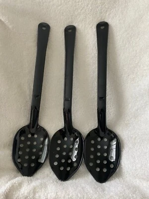 CUCHARA DE SERVIR, 13" LARGO PERFORADA NEGRA, NFS CARLISLE LOTE DE 3 Foto 1 de 3