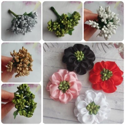 Flor artificial adorno brotes estambres guirnalda manualidades hágalo usted mismo accesorios