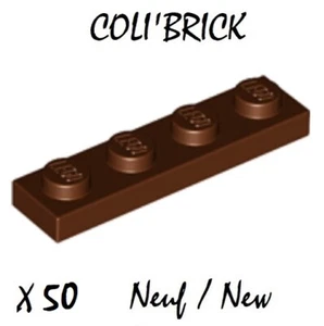 Lego 3710 - 50x Plaque / Plate 1x4 - Marron / Reddish Brown - NEUF NEW - Imagen 1 de 1