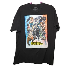 My Hero Academia Shirt Cast Of Characters Official Black Soft Cotton Size XL - Picture 1 of 6
