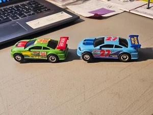 LOT OF 2 ARTIN SLOT CAR 1:43 SCALE FORD RACING GEAR MUSTANG I-BLUE 1-GREEN WORKS - Picture 1 of 10