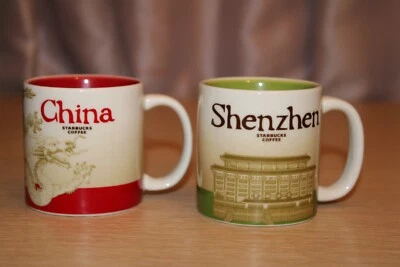 STARBUCKS Original Set Of Two 3oz Demitasse Espresso Mugs Cups Shenzhen China  - Image 1 of 4