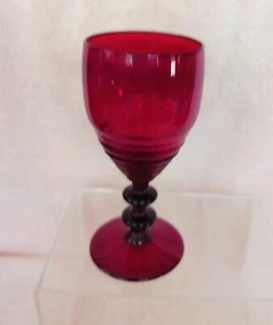 RARE 1930's Paden City Glass Ruby Red Penny Line Footed Wine Glass REDUCED PRICE - Picture 1 of 2