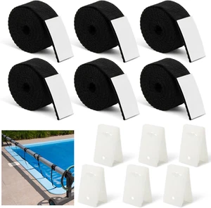 Kit de correas de carrete de piscina - Paquete de 6 correas y clips de cubierta solar para piscina carrete de cubierta solar - Imagen 1 de 12