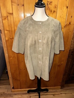 Blusa Michael Kors 100 % cuero/gamuza talla 6 Foto 1 de 4