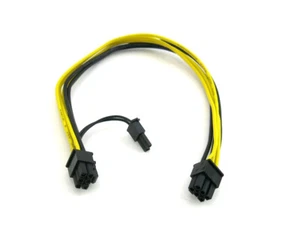 Cable de alimentación PCIE macho de 12 pulgadas 16 AWG 6 pines a 8 pines (6+2) - Imagen 1 de 6