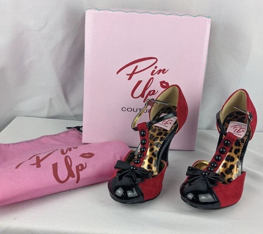 Лодочки PIN UP COUTURE SMITTEN-10 Rot Wildleder Rockabilly Lolita Abend Tabledance - Изображение 1 из 4