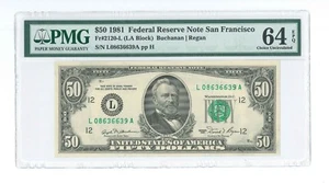US $50 1981 FRN Fr-2120-LA San Francisco PMG64 Uncirculated EPQ - Picture 1 of 2