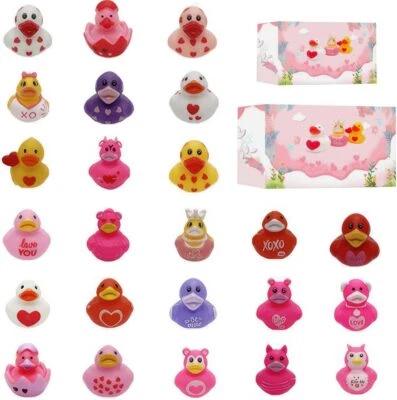 24 piezas Regalo Día de San Valentín Goma Pato Mini Goma Pato Fiesta Favores Juguetes Foto 1 de 4