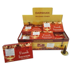 Cônes d'Encens Darshan Frank Incense Oliban 12 boîtes Parfum d'intérieur Indien - Imagen 1 de 2