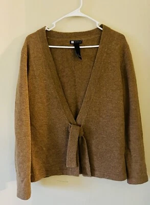 Cárdigan Suéter Carole Little Lamb's Lana Corbata Frontal Tostado/Camel Talla XL Foto 1 de 4