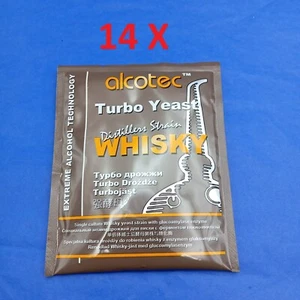 Alcotec Distiller’s Yeast Whisky Turbo x 14 with Glucoamylase Enzyme 73g Sachets - Picture 1 of 6