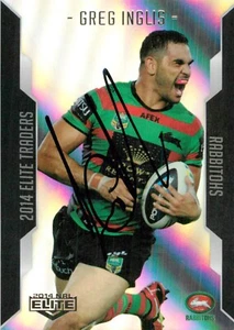 Signed 2014 South Sydney Rabbitohs NRL Premiers Elite Silver Card - Greg Inglis - Bild 1 von 3