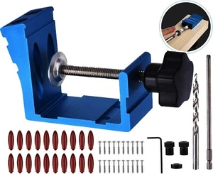 Pocket Hole Jig Kit Woodworking Drill Dowel Joinery Screw Tool Carpentry-47Pcs - Picture 1 of 8