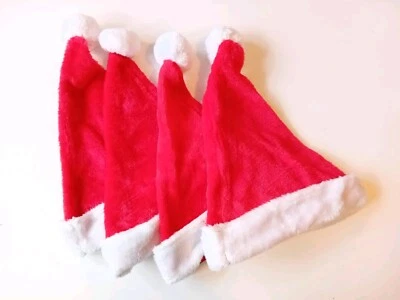  Sombreros de Papá Noel unisex talla única - rojo/blanco conjunto de cuatro Foto 1 de 2