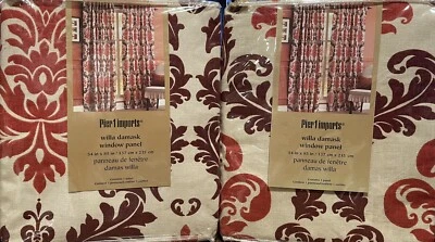 Pier 1 Imports Willa Damasco Juego de 2 Paneles Cortina Ventana 54" x 85" Nunca Usado Nuevo Foto 1 de 4
