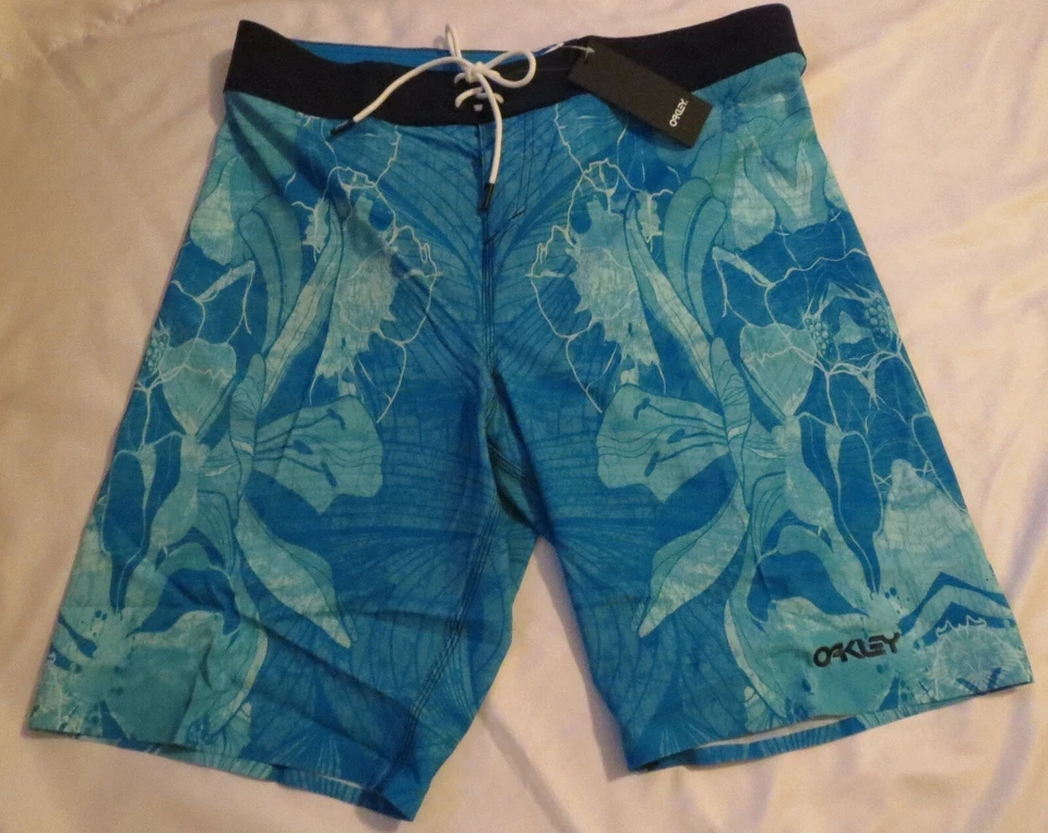 Men's OAKLEY Medium 21" Beach Block Dark Blue Boardshort Swimwear 482473 Ne
