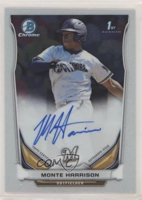 2014 Bowman Draft Chrome Draft Pick Auto Monte Harrison #BCA-MH Auto - Image 1 of 2
