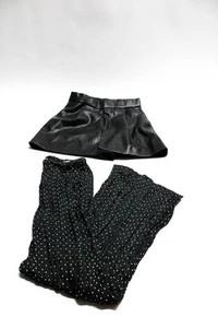 Zara Womens Faux Leather Shorts Polka Dot Pants Black Size Small Medium Lot 2 - Picture 1 of 4