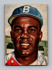 Tarjeta de béisbol 1953 Topps #1 Jackie Robinson baja calidad (recortada) - Imagen 1 de 2