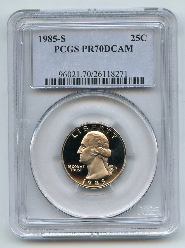 1985 S 25C Washington Quarter Proof PCGS PR70DCAM - Image 1 of 1