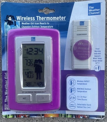 The Weather Channel Girl Icon Wireless Thermometer Model 9782 Factory Sealed. 59 - Image 1 of 2