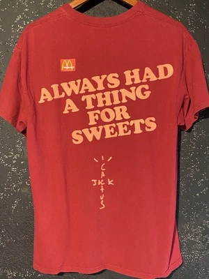 Travis Scott Apple pie Cactus Jack McDonald's T-Shirt Size Medium Red/Pink - Image 1 of 4
