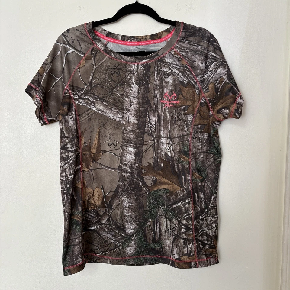 Top Realtree Xtra para mujer camuflado rosa manga corta L Dri More Tech caza Foto 1 de 4