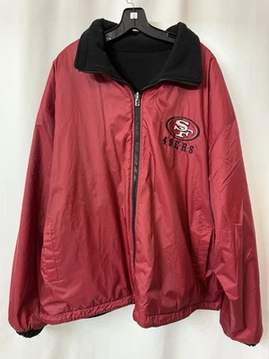 Chaqueta reversible vintage de nailon/fleece de los San Francisco 49ers XL 90.  N39 Foto 1 de 3