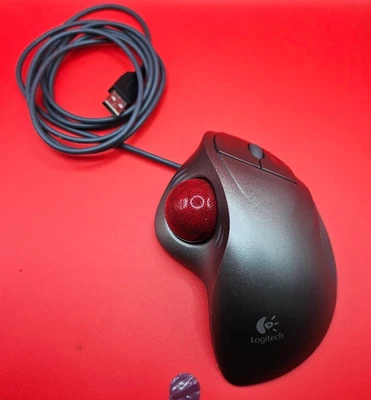 Logitech T-BB18 804360-0000 Trackman Wheel USB Trackball Mouse Scroll - Image 1 of 3