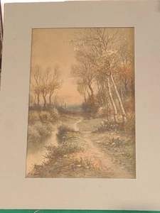 Original Painting By George Ernest Colby Autumn Road Gounche Painting - Picture 1 of 10