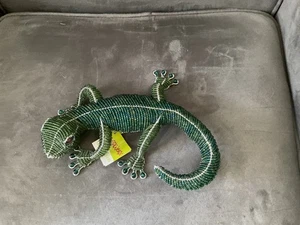 BEADWORX GRASWURZELN HANDGEFERTIGT PERLEN DRAHT GECKO WOHNDEKO WANDKUNST - Bild 1 von 3
