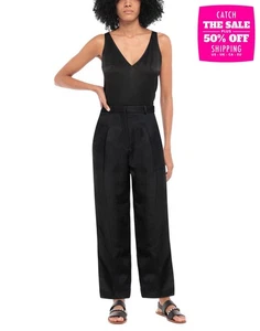 RRP €245 SANDRO Pleated Trousers FR34 US2 UK6 XS Linen Blend Black Cropped - Picture 1 of 7