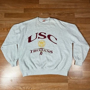 Vintage 90s Nutmeg Mills Men Sz XL USC Trojans Sweatshirt Sports Football - Picture 1 of 5