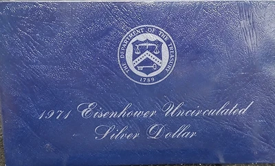 US Mint 1971 UNC 40% Eisenhower Silver Dollar   TP 10609 - Image 1 of 3
