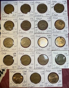 1943 - 1974 Mexico 20 Centavos High Grades VF- BU 19 Coin lot W/ Key 1951 & 1955 - Picture 1 of 20