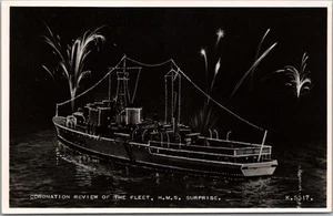 Foto postal 1953 "CORONATION REVIEW OF THE FLOET" RPPC - H.M.S. SORPRESA - Imagen 1 de 2