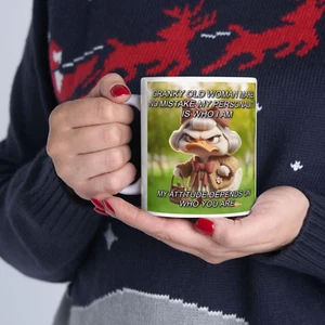 Taza Cranky Old Woman Attitude gran regalo - Imagen 1 de 9