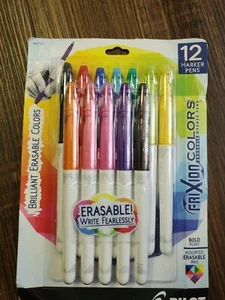 PILOT FriXion Colors Erasable Marker Pens, Bold Point, Assorted Color Inks, 12pk - Picture 1 of 2