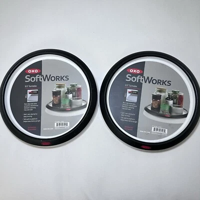 "2 tocadiscos OXO SOFTWORKS 9,5"" - NUEVO negro/blanco (juego de 2) Lazy Susan" Foto 1 de 2